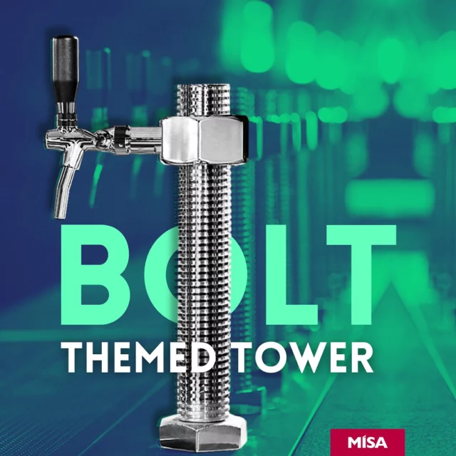 Unsere Themenschanksäule „BOLT“:
Metallschanksäule im Gewindelook für einen Zapfhahn.
Besuchen Sie uns auf und misa.de für mehr Designs und Materialien oder sprechen Sie uns für Ihr individuelles Design an.

Our themed dispensing column „BOLT“:
Metal dispensing tower with a threaded design for a single tap.
Visit us at misa.de for more designs and materials, or contact us for your custom design.